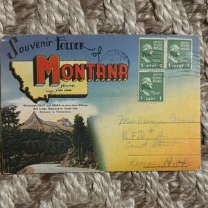 Vintage Montana Souvenir Postcard folder